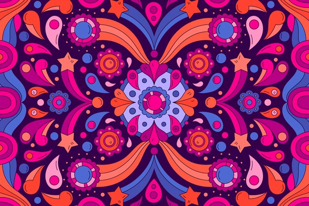 Psychedelic groovy background