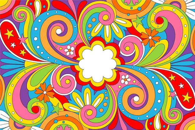 Psychedelic groovy background