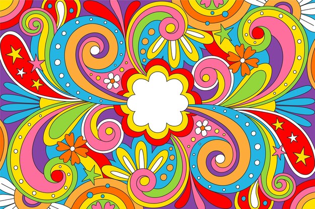 Psychedelic groovy background