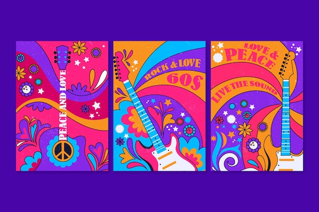 Free vector psychedelic music covers