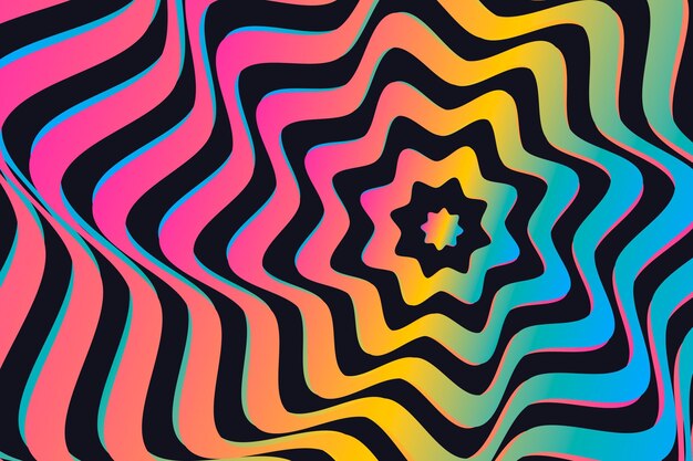 Psychedelic optical illusion background concept