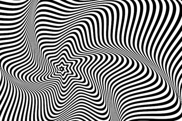 Free Optical Illusion Black and White Lines Desktop Wallpaper 4K