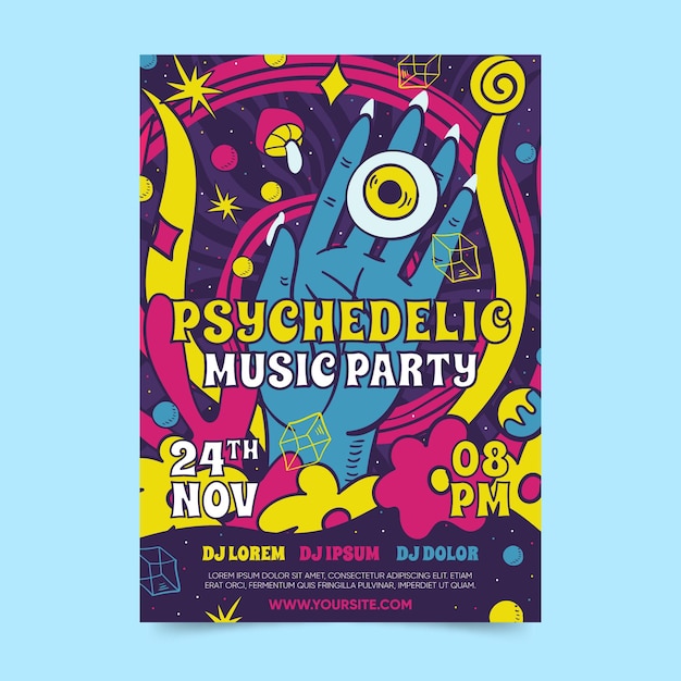 Psychedelic poster template