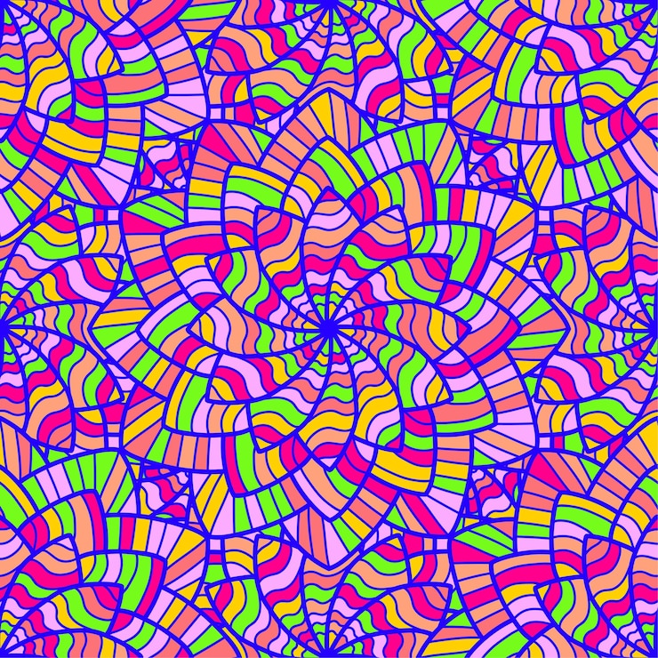 Free Vector psychedelic seamless pattern