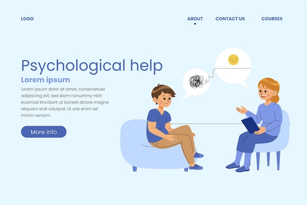 Psychological help landing page design