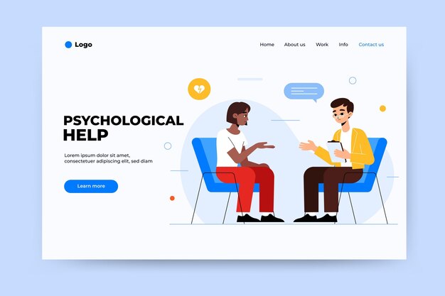 Psychological help landing page style