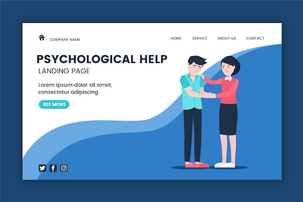 Free vector psychological help landing page