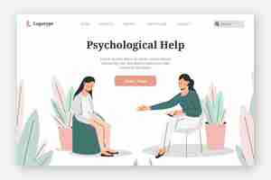 Free vector psychological help - landing page