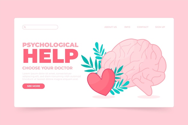 Free vector psychological help - landing page