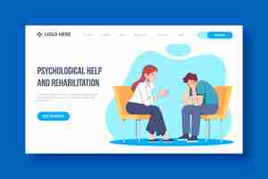 Free vector psychological help - landing page