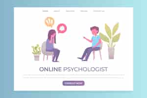 Free vector psychological help web template design