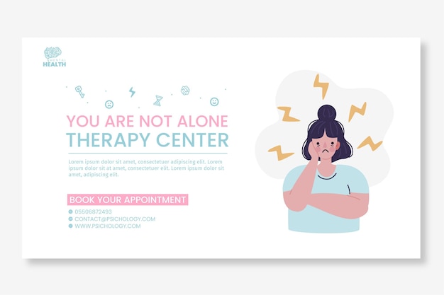 Free vector psychology banner template illustrated