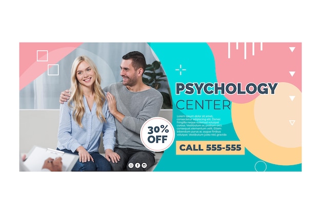 Free vector psychology banner template theme