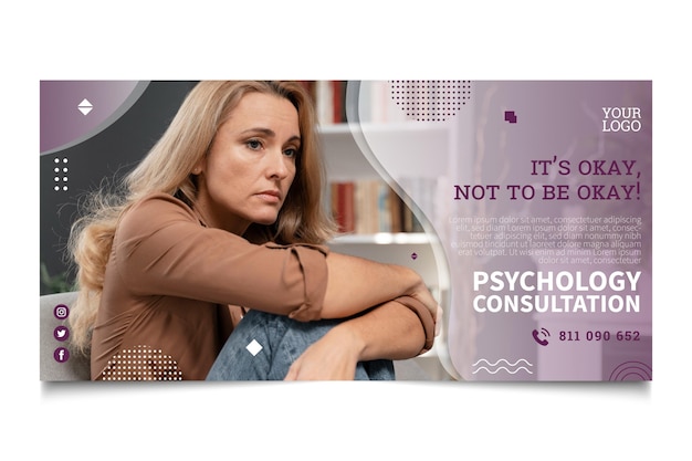 Free vector psychology consultation banner template