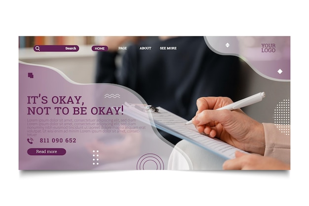 Psychology consultation landing page template