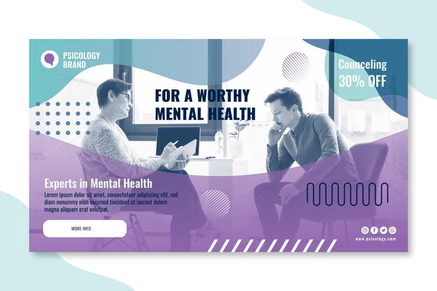 Psychology consulting banner template