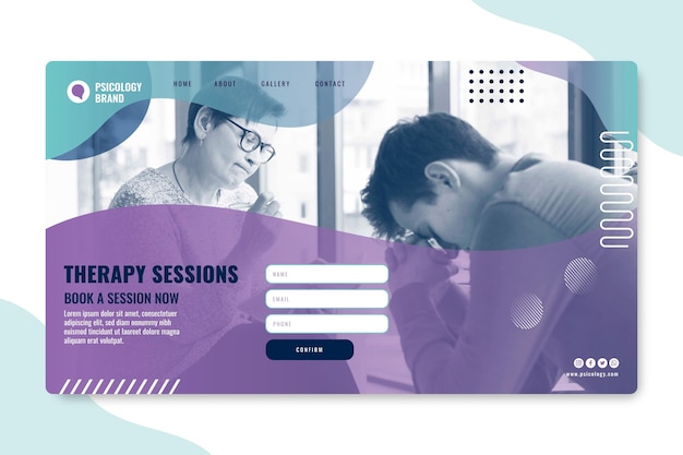 Psychology consulting landing page template