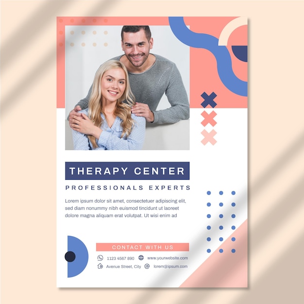 Psychology flyer template with photo