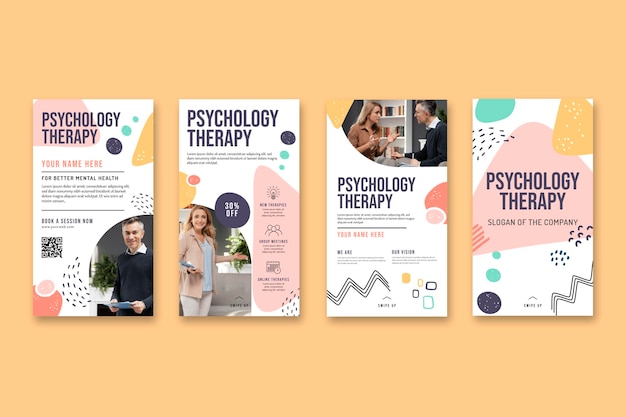 Free vector psychology instagram stories