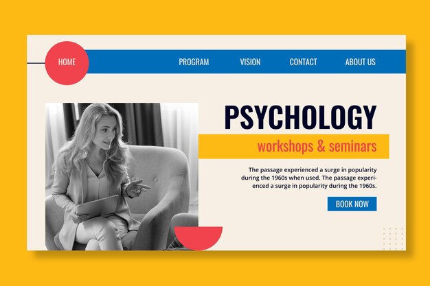 Psychology landing page template