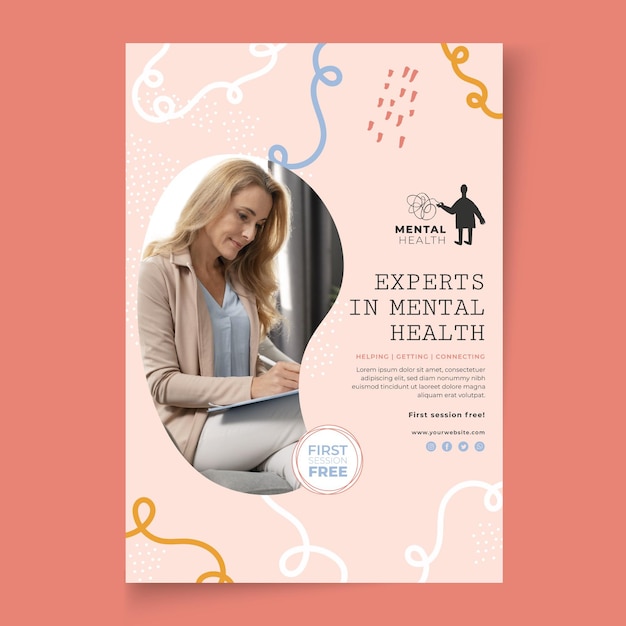 Free vector psychology poster template