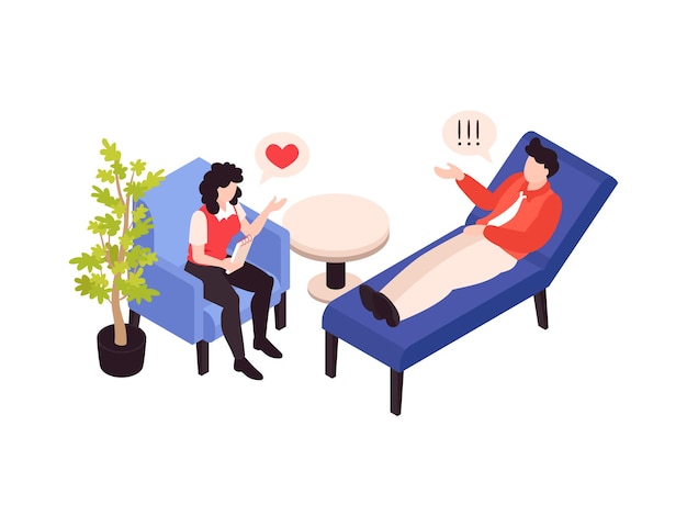 Free vector psychology therapy isometric illustration