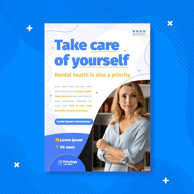 psychology vertical flyer template