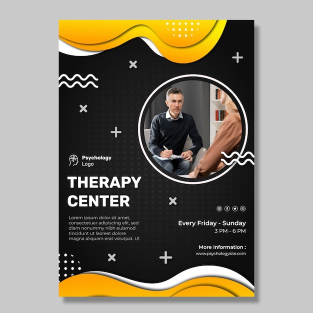 Free vector psychology vertical poster template