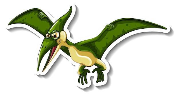 Pteranodon dinosaur cartoon character sticker