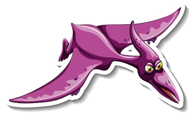 Free vector pteranodon dinosaur cartoon character sticker