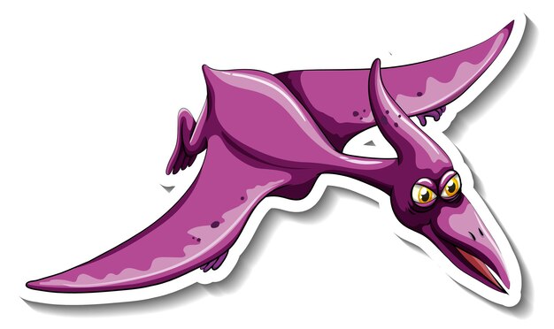 Pteranodon dinosaur cartoon character sticker