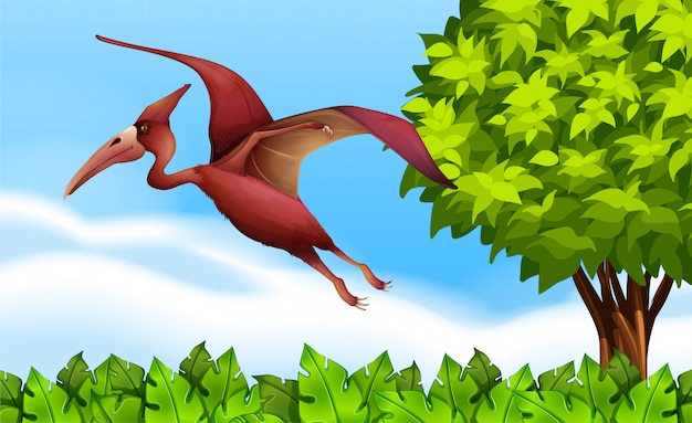 A Pterodactyl flying