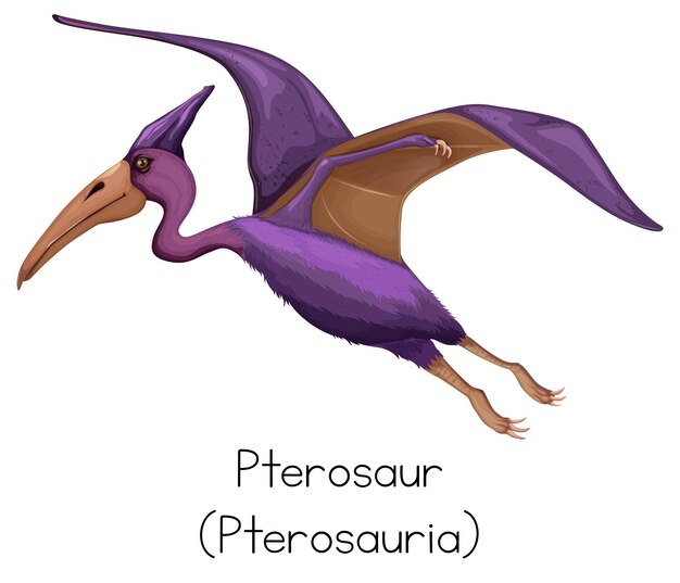 Карточка птерозавра фиолетового цвета