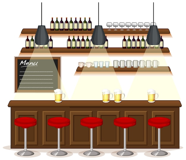 Бесплатное векторное изображение Паб и ресторан фоновая сцена
