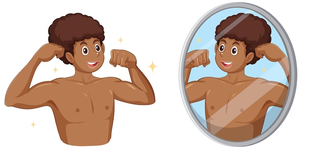 Free vector puberty boy experiencing physical changes