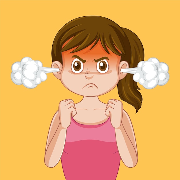 Free vector puberty girl expressing her anger