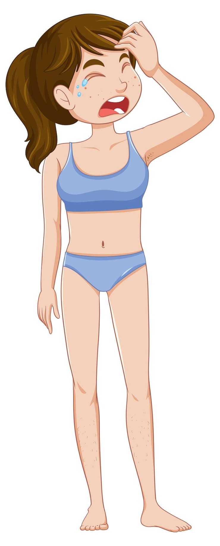 Free Vector puberty girl suffer and crying