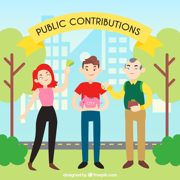 Free vector public contributions concept background