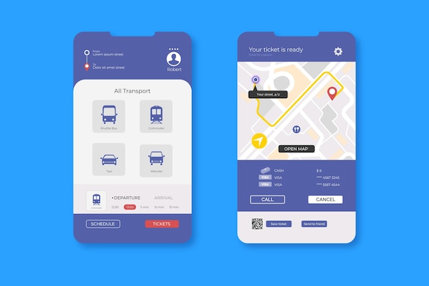 Free vector public transport app concept