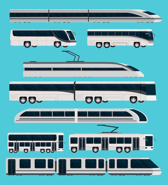Free vector public transport orthogonal set