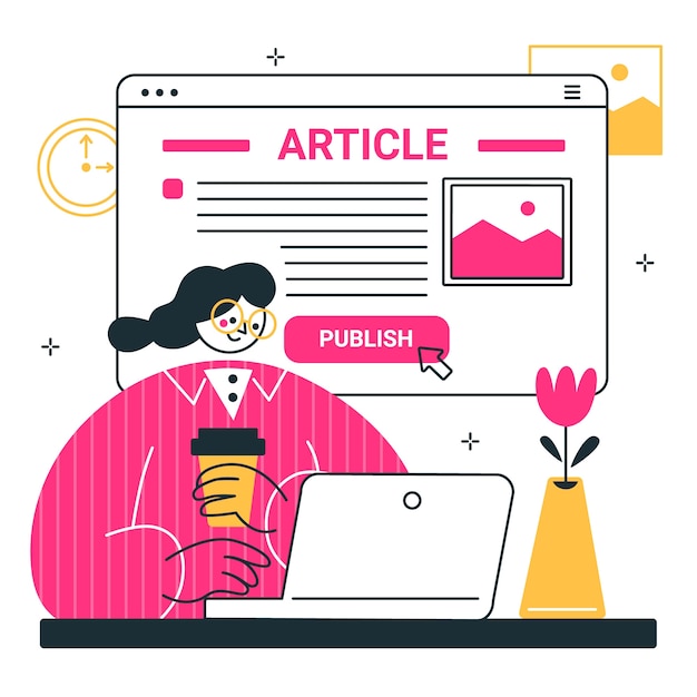 Publish article concept illustration