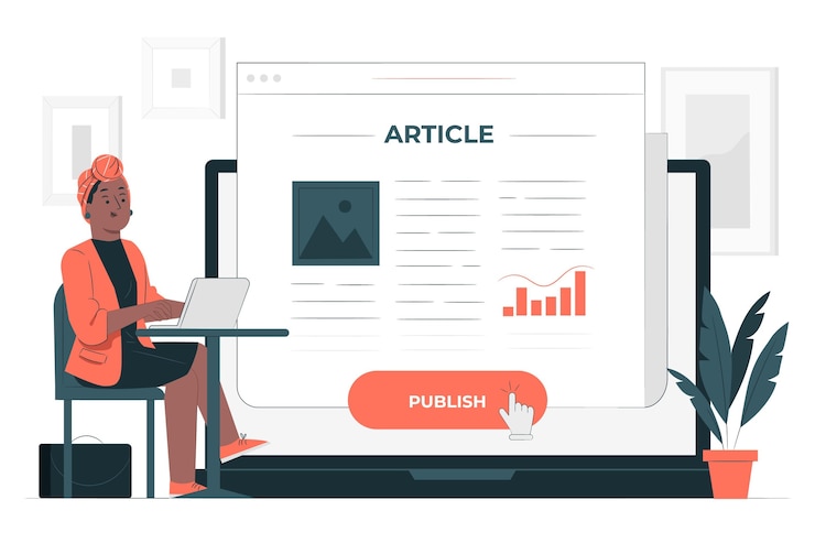 Free Vector publish article concept illustration
