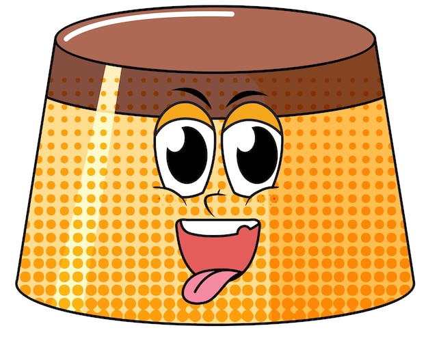 Free vector a pudding cartoon character on white background