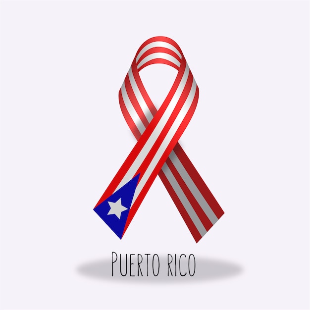 Free vector puerto rico flag ribbon design