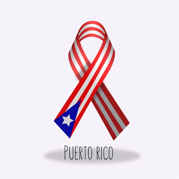 Puerto rico flag ribbon design