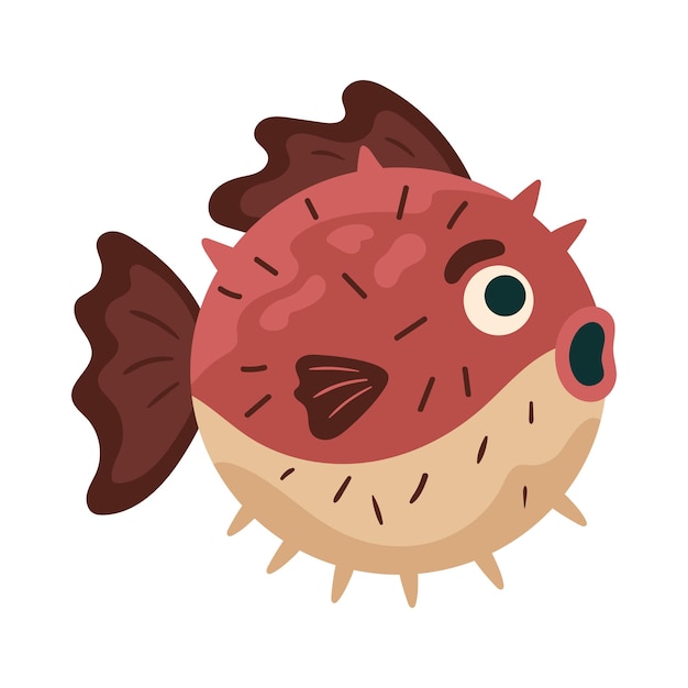 Pufferfish marine life icon