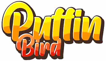 Vettore gratuito logo del testo dell'uccello puffino