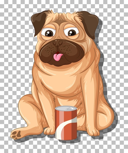 Free vector pug dog cartoon character