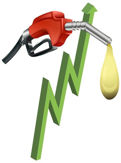 Pump nozzle with green arrow going up