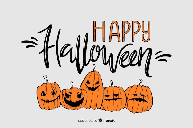 Free vector pumpkin halloween lettering